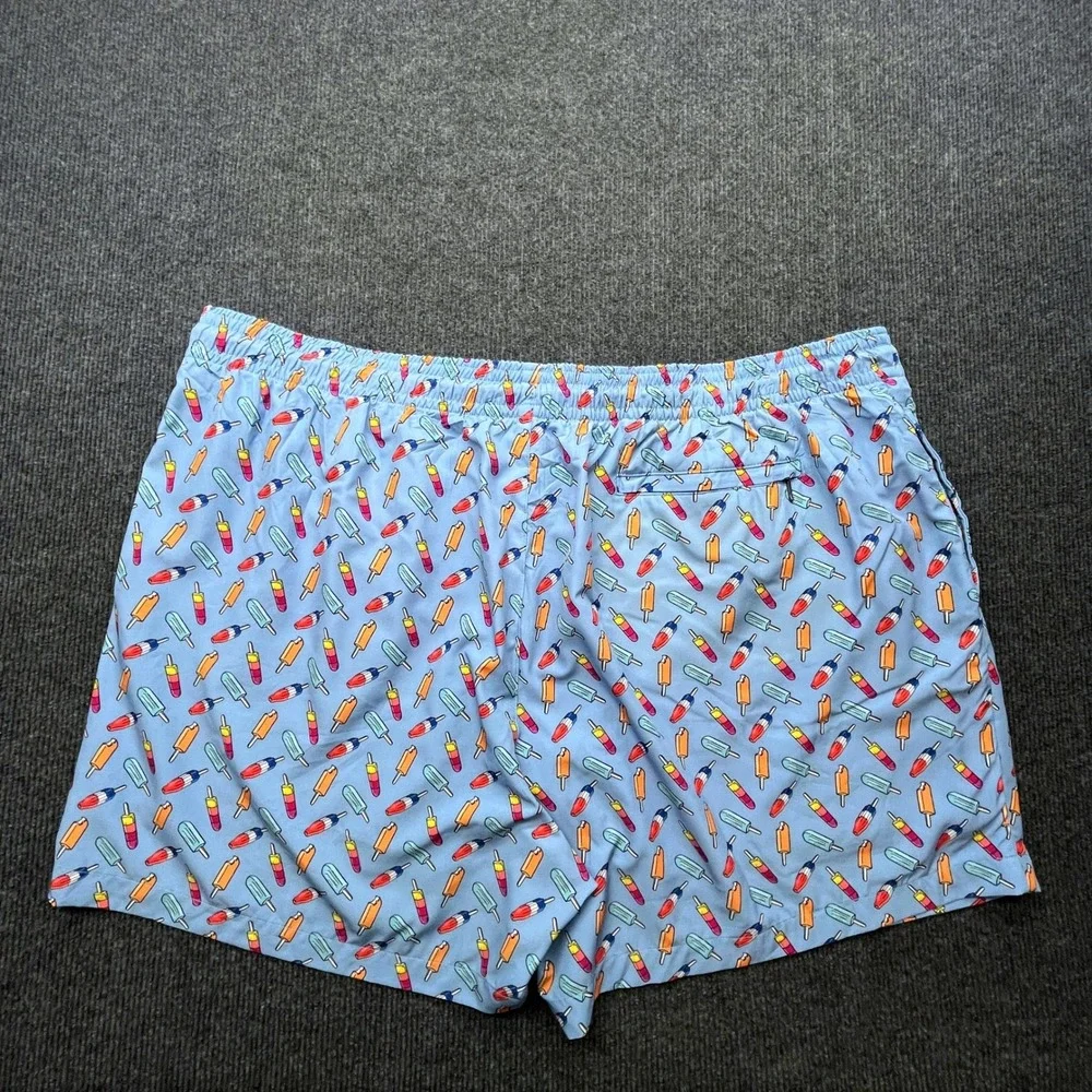 Caribbean‎ Swimwear Mens 3XB Blue Popsicle Print Swim Trunks Shorts Summer Y2K